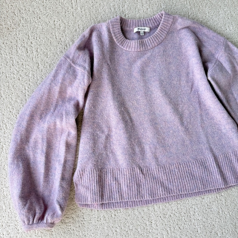 Madewell‎ Payton Pullover Sweater Coziest Yarn Heather Lilac AD041 Women Small